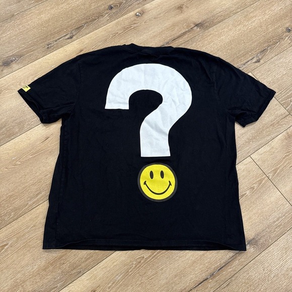 Guess Chinatown Market Shirt Mens M Black Cotton Question Mark Smiley Streetwear - Picture 2 of 9